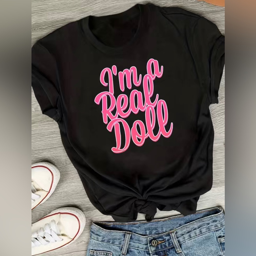 Letter Print Crew Neck T-shirt